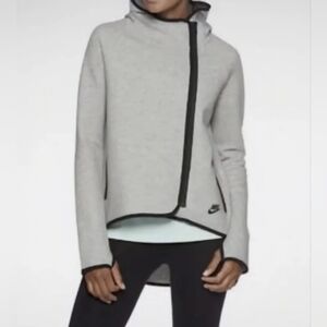 Nike Tech Knit Cape Hoodie, Asymmetrical Zip, Sz M